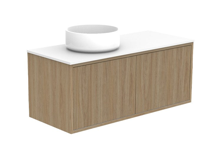 ADP Clifton Ensuite Wall Hung Vanity 900mm left offset bowl in Prime Oak