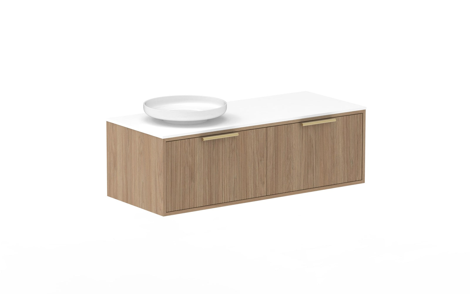 ADP Clifton Wall Hung Vanity 1200mm left offset bowl in Prime Oak