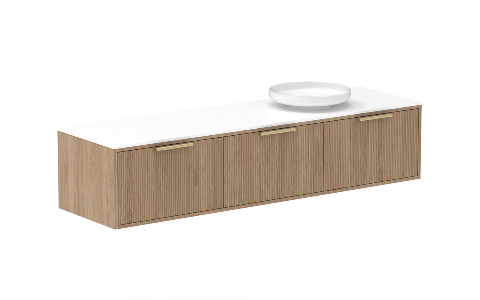 ADP Clifton Wall Hung Vanity 1800mm right offset bowl in Prime Oak