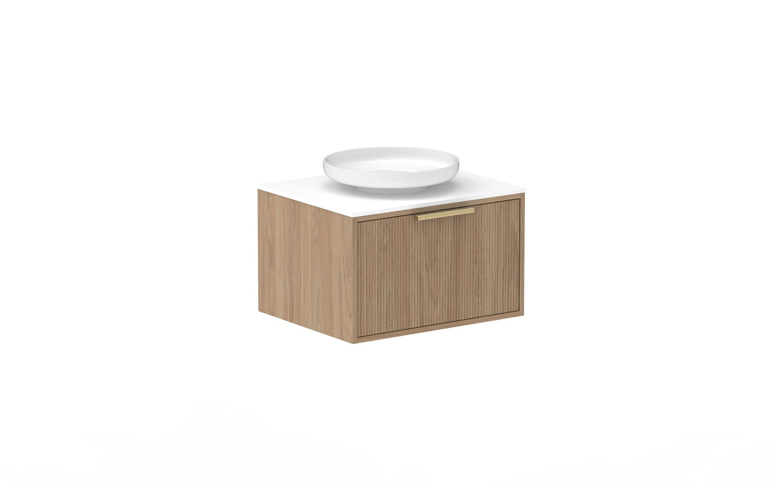 ADP Clifton Wall Hung Vanity 600mm centre bowl in Prime Oak