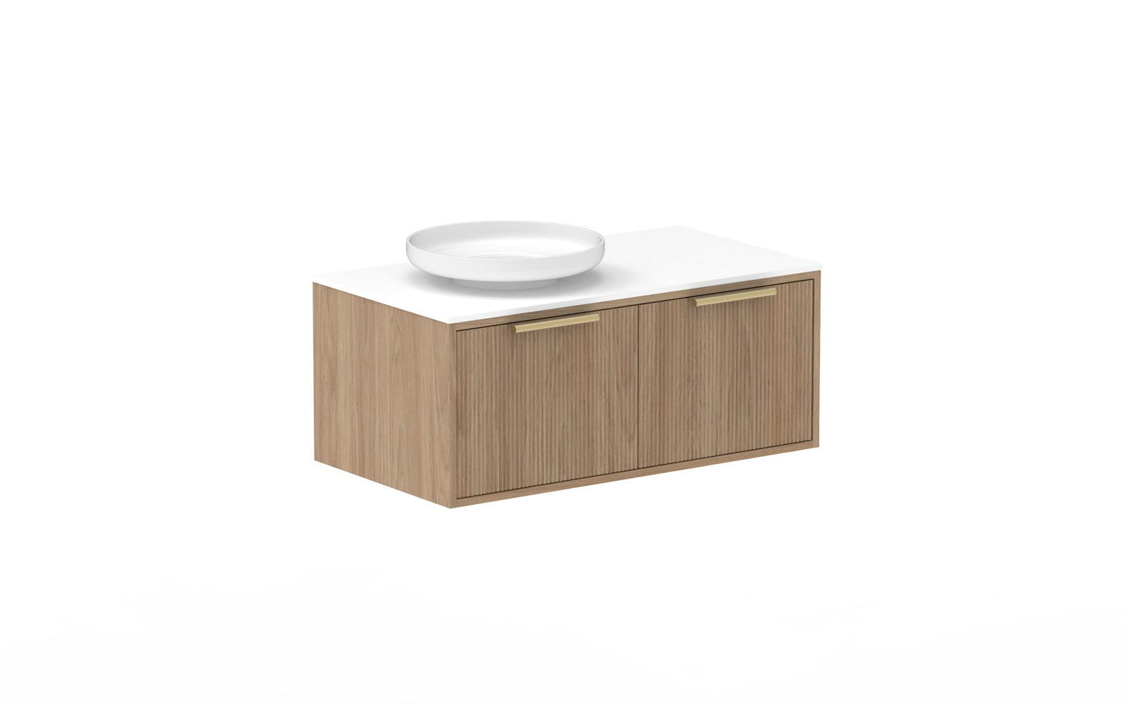 ADP Clifton Wall Hung Vanity 900mm left offset bowl in Prime Oak