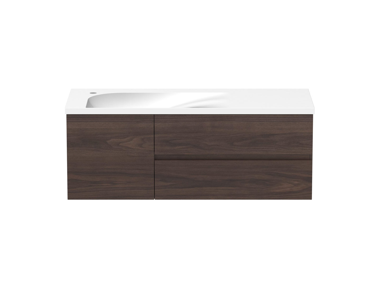 ADP Drift Wall Hung Vanity 1200mm left offset bowl, front view