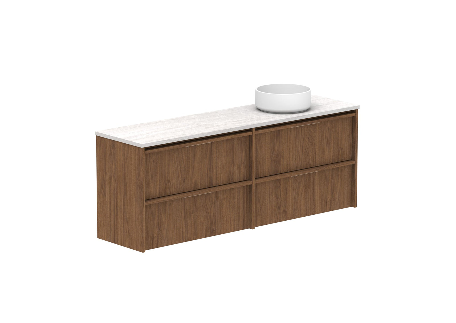 ADP Eli Ensuite Wall Hung Vanity 1500mm right bowl in Florentine Walnut