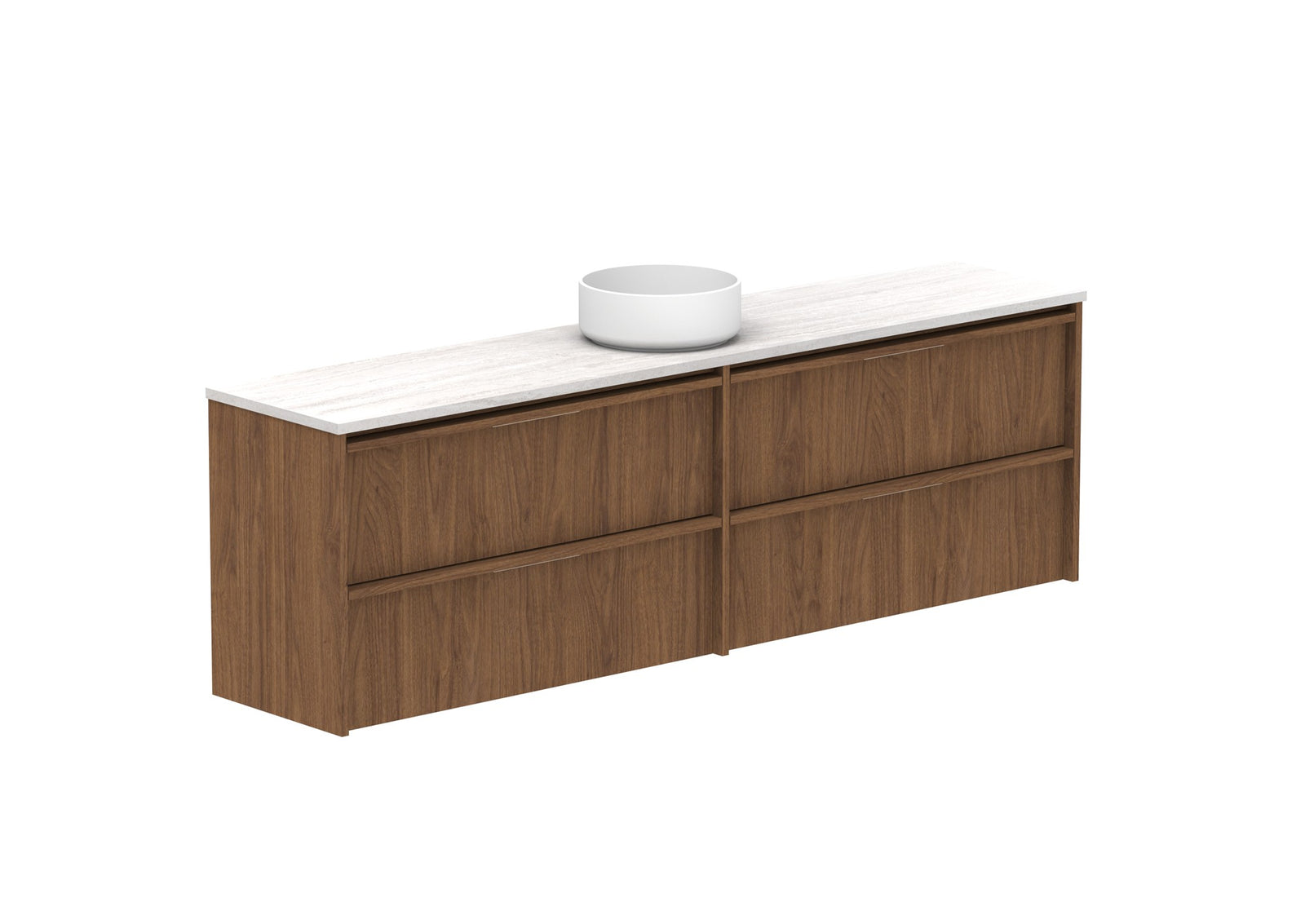 ADP Eli Ensuite Wall Hung Vanity 1800mm centre bowl in Florentine Walnut