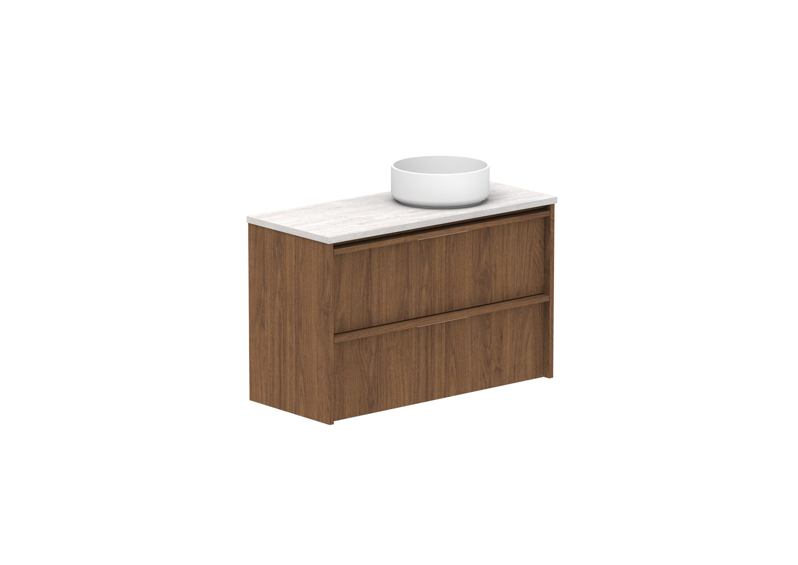 ADP Eli Ensuite Wall Hung Vanity 900mm right bowl in Florentine Walnut