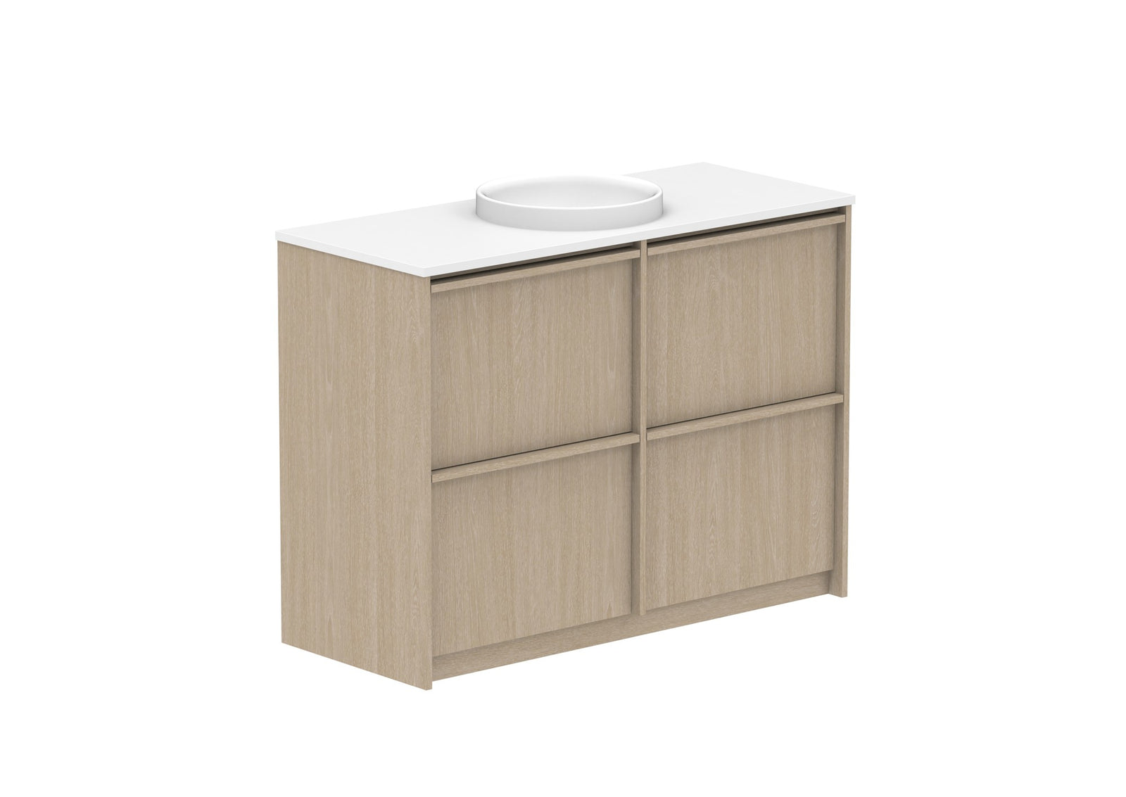 ADP Eli Full Depth Floor Mount Vanity 1200mm centre bowl in Coastal Oak