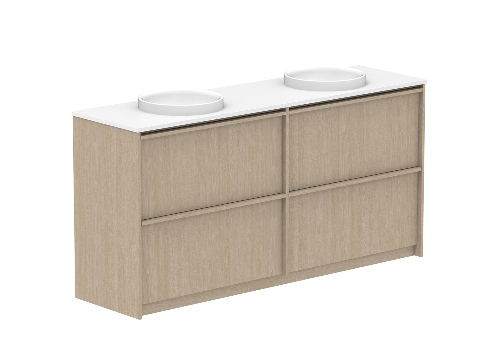 ADP Eli Full Depth Floor Mount Vanity 1800mm double bowl in Coastal Oak