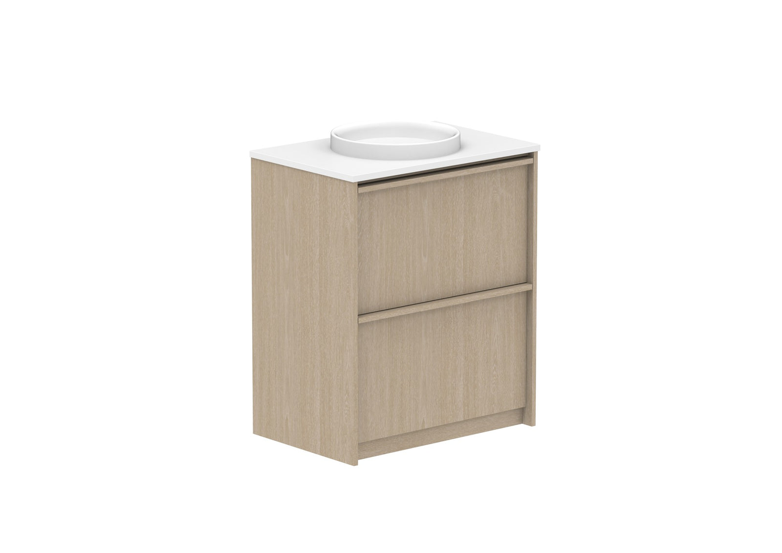 ADP Eli Full Depth Floor Mount Vanity 750mm centre bowl in Coastal Oak
