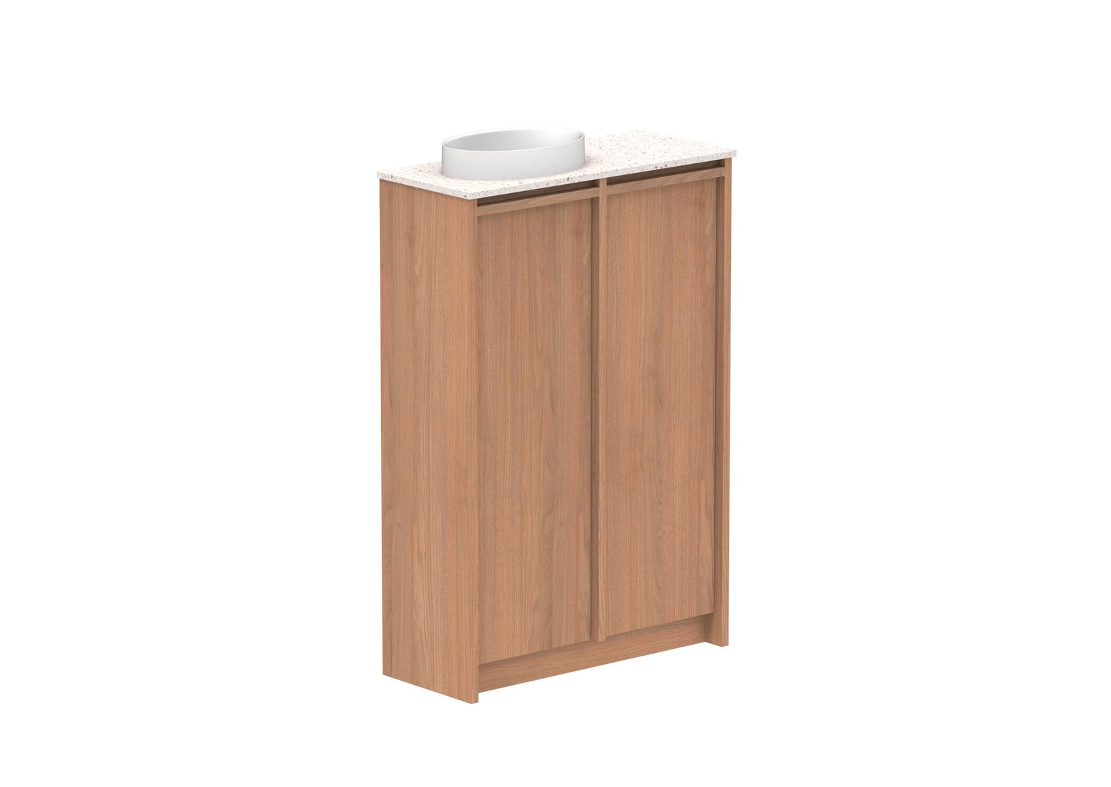 ADP Eli Mini Floor Mount Vanity 600mm left bowl in Tasmanian Oak