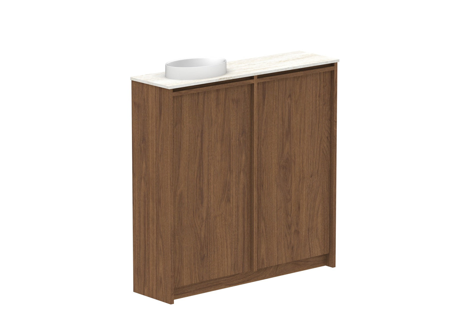 ADP Eli Mini Floor Mount Vanity 900mm left bowl in Florentine Walnut