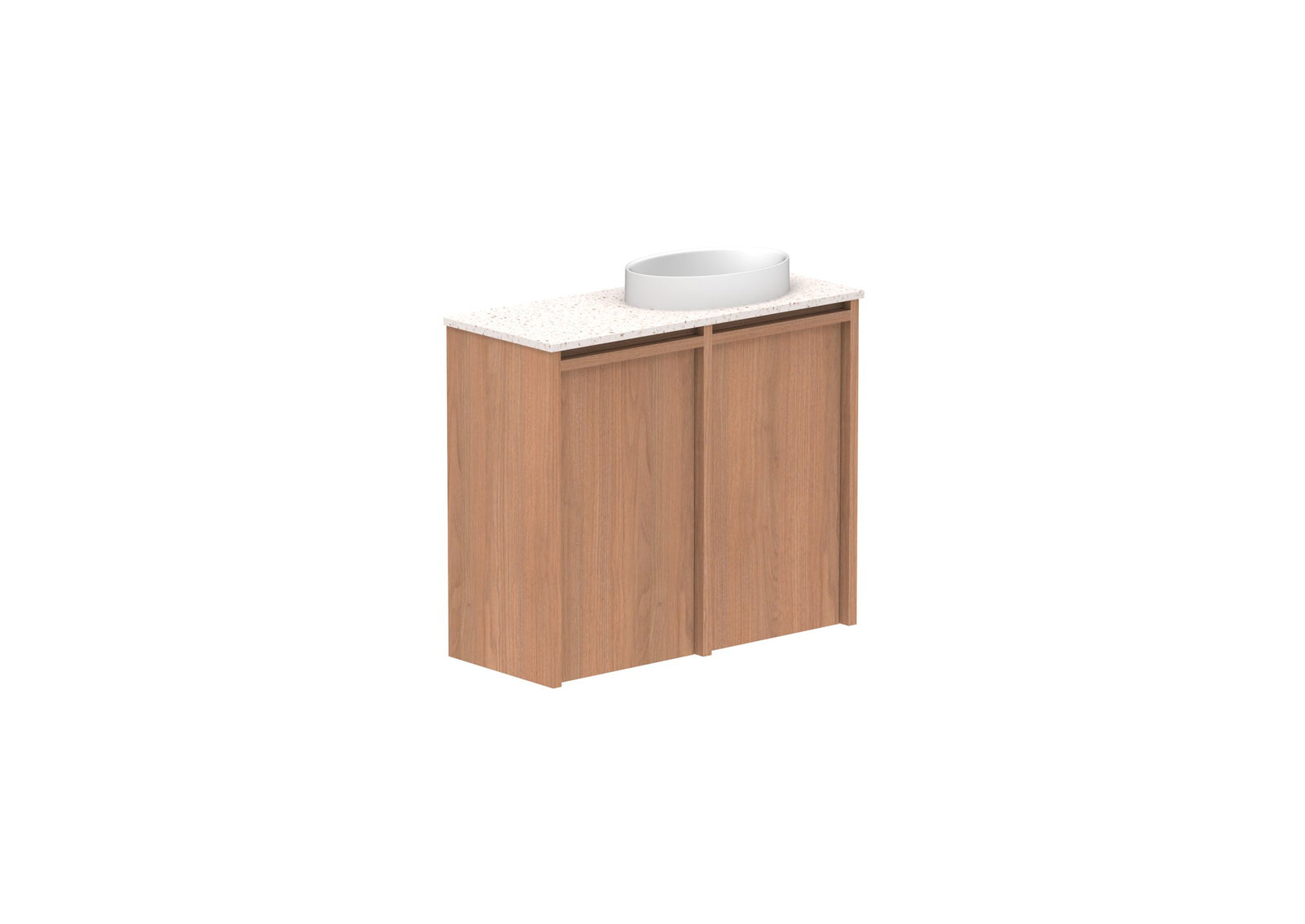 ADP Eli Mini Wall Hung Vanity 600mm right bowl in Tasmanian Oak