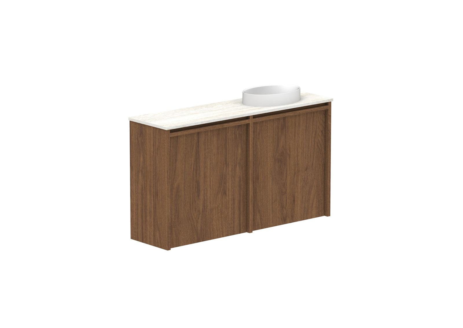 ADP Eli Mini Wall Hung Vanity 900mm right bowl in Florentine Walnut