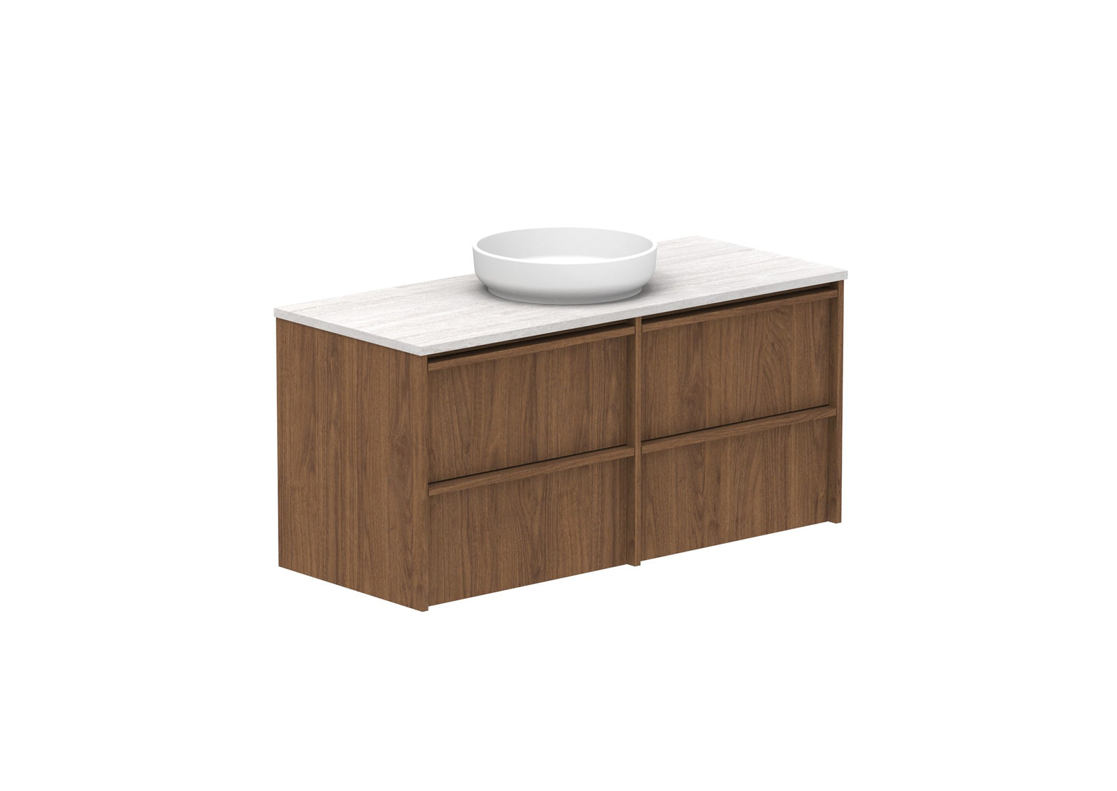ADP Eli Full Depth Wall Hung Vanity 1200mm centre bowl in Florentine Walnut