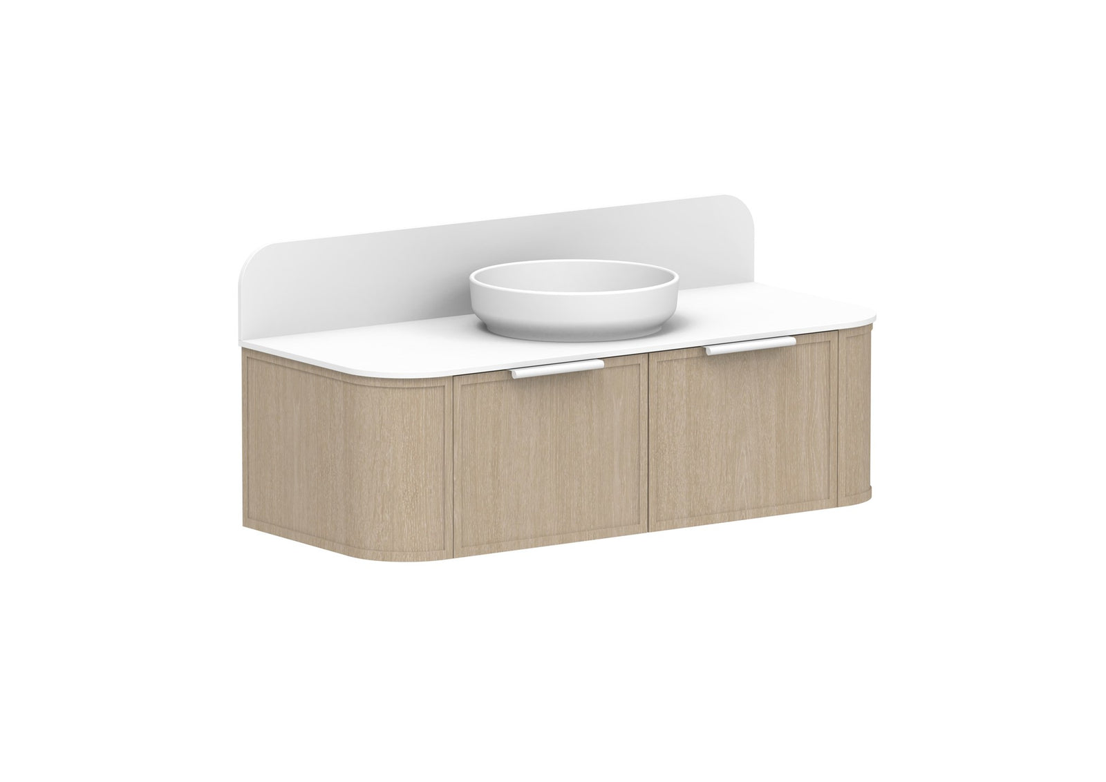 ADP Flo Wall Hung Vanity 1200mm centre bowl in Coastal Oak