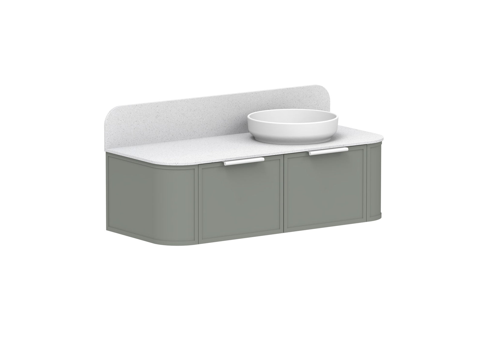 ADP Flo Wall Hung Vanity 1200mm right offset bowl in Topiary