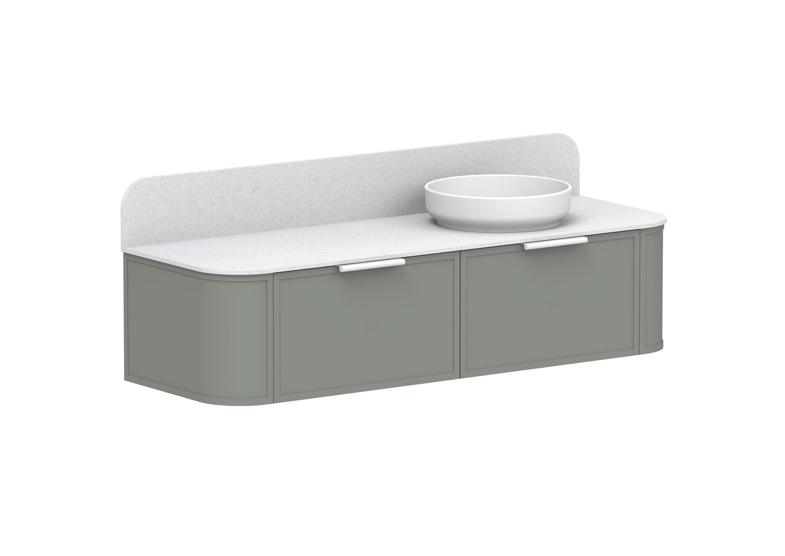 ADP Flo Wall Hung Vanity 1500mm right offset bowl in Topiary