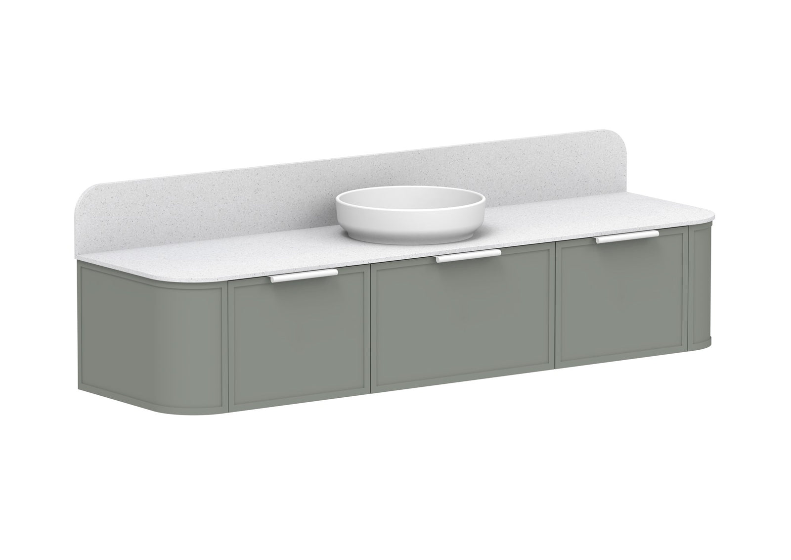 ADP Flo Wall Hung Vanity 1800mm centre bowl in Topiary