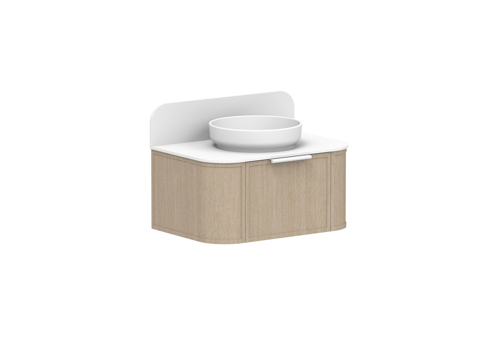 ADP Flo Wall Hung Vanity 750mm centre bowl in Coastal Oak