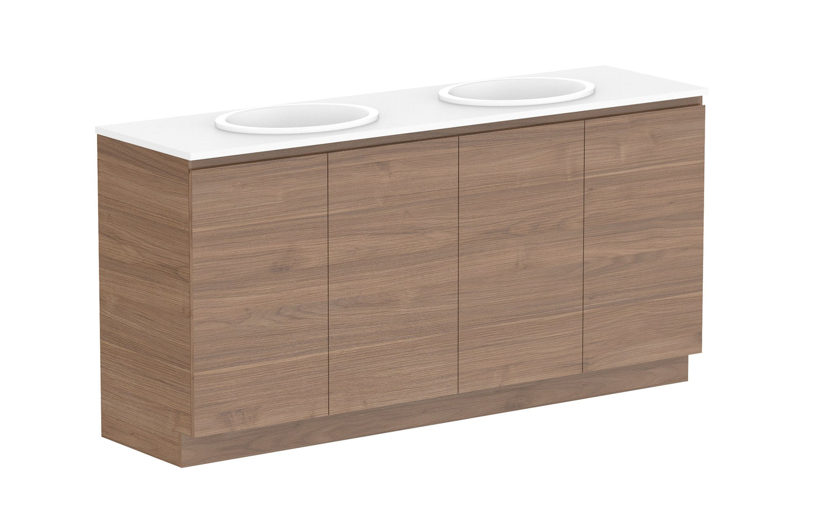 ADP Glacier Full Depth All-Door Trio Floor Mount Vanity 1800mm double bowl, benchtop