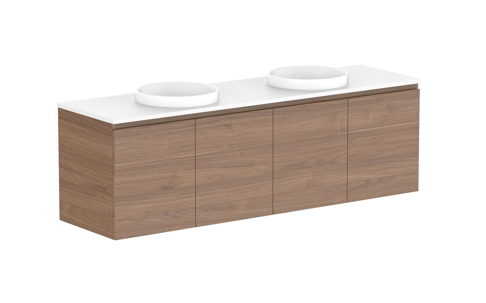 ADP Glacier Full Depth All-Door Twin Wall Hung Vanity 1800mm double bowl, benchtop