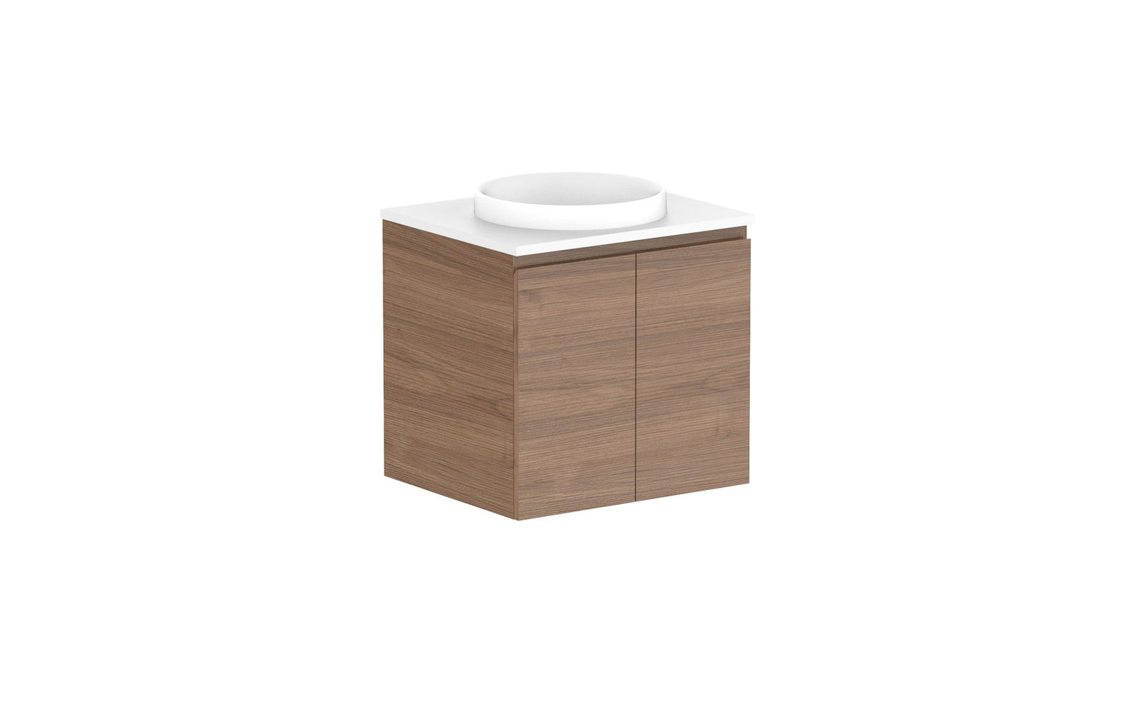ADP Glacier Full Depth All-Door Twin Wall Hung Vanity 600mm centre bowl, benchtop