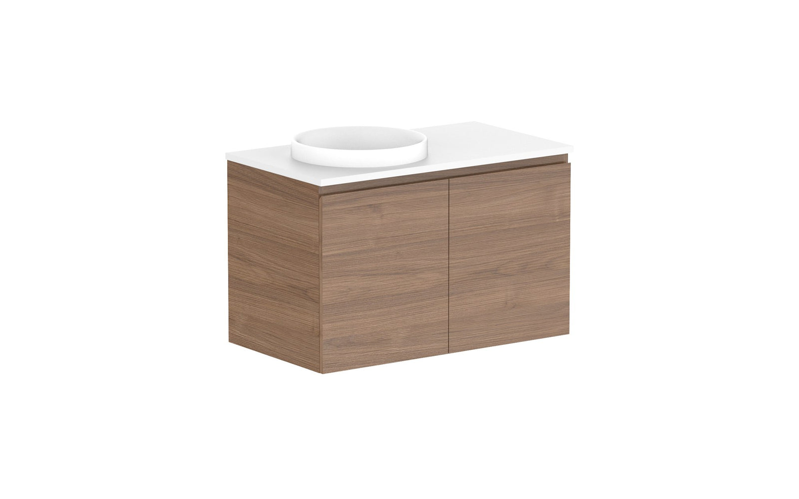 ADP Glacier Full Depth All-Door Twin Wall Hung Vanity 900mm left offset bowl, benchtop