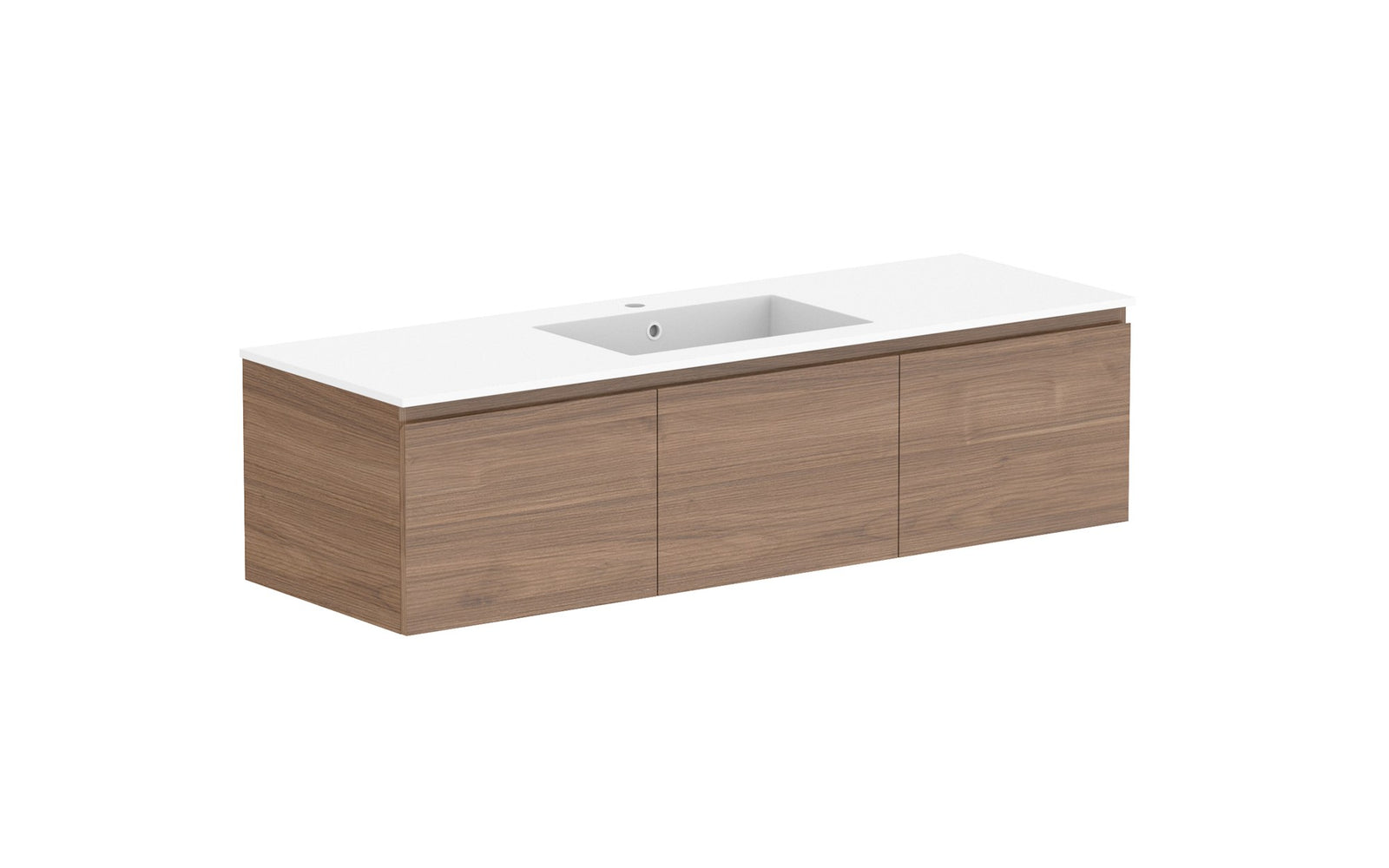ADP Glacier Full Depth All-Door Slim Wall Hung Vanity 1500mm centre bowl, cast marble top