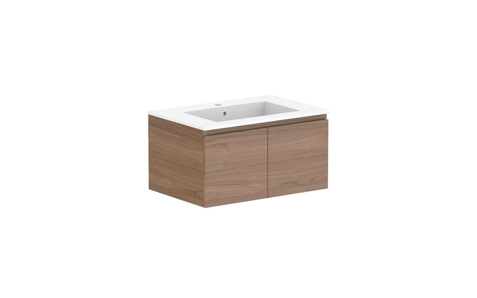 ADP Glacier Full Depth All-Door Slim Wall Hung Vanity 750mm centre bowl, cast marble top