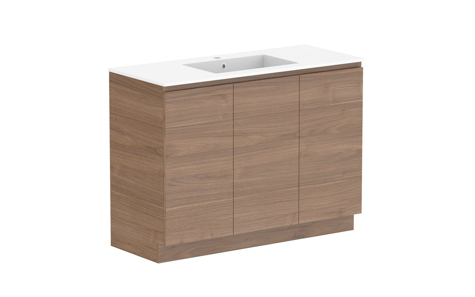 ADP Glacier Full Depth All-Door Trio Floor Mount Vanity 1200mm centre bowl, cast marble top