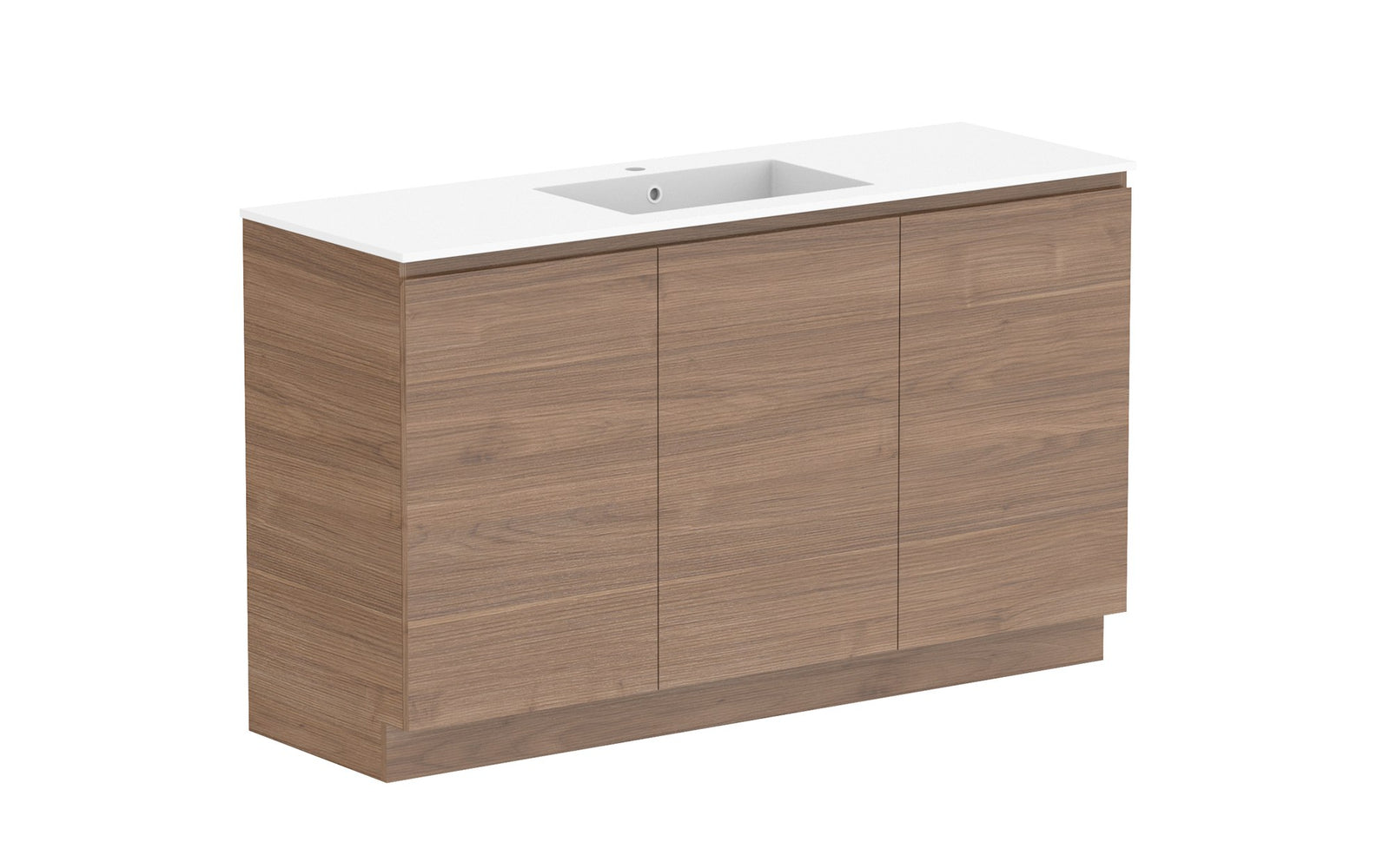 ADP Glacier Full Depth All-Door Trio Floor Mount Vanity 1500mm centre bowl, cast marble top