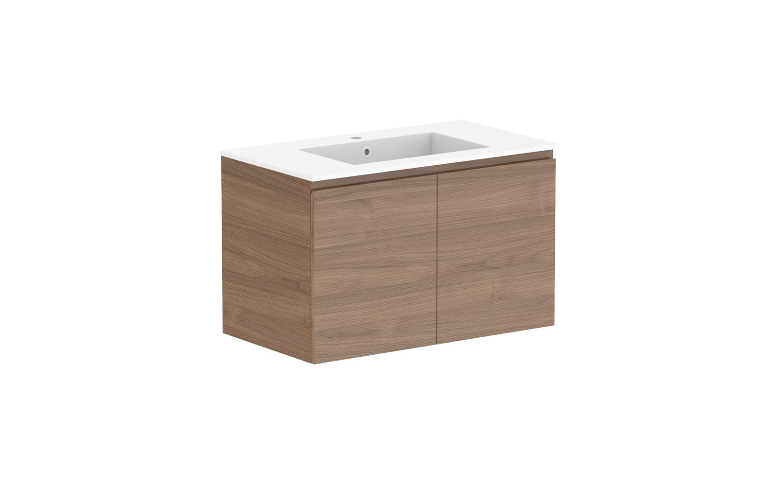 ADP Glacier Full Depth All-Door Twin Wall Hung Vanity 900mm centre bowl, cast marble top