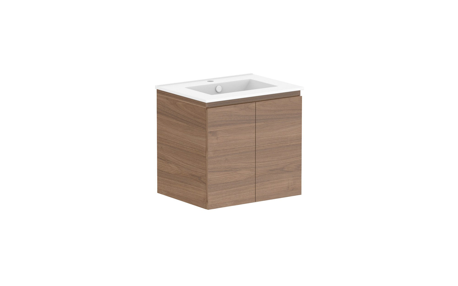 ADP Glacier Full Depth All-Door Twin Wall Hung Vanity 600mm centre bowl, ceramic top