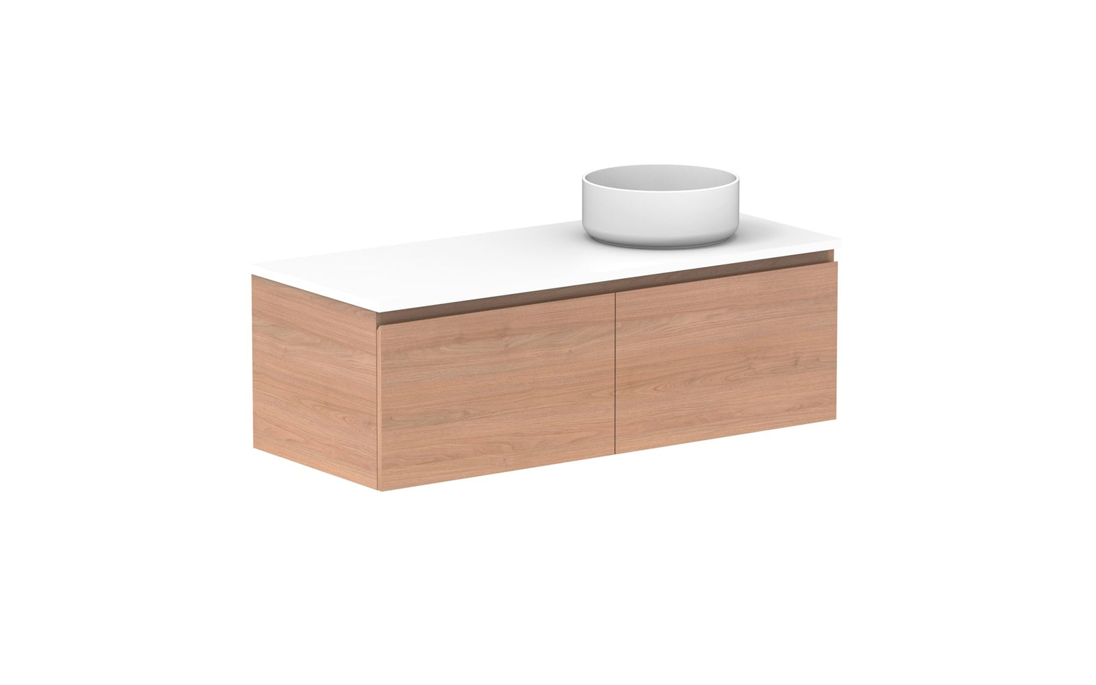 ADP Glacier Full Depth All-Drawer Slim Wall Hung Vanity 1200mm right offset bowl, benchtop