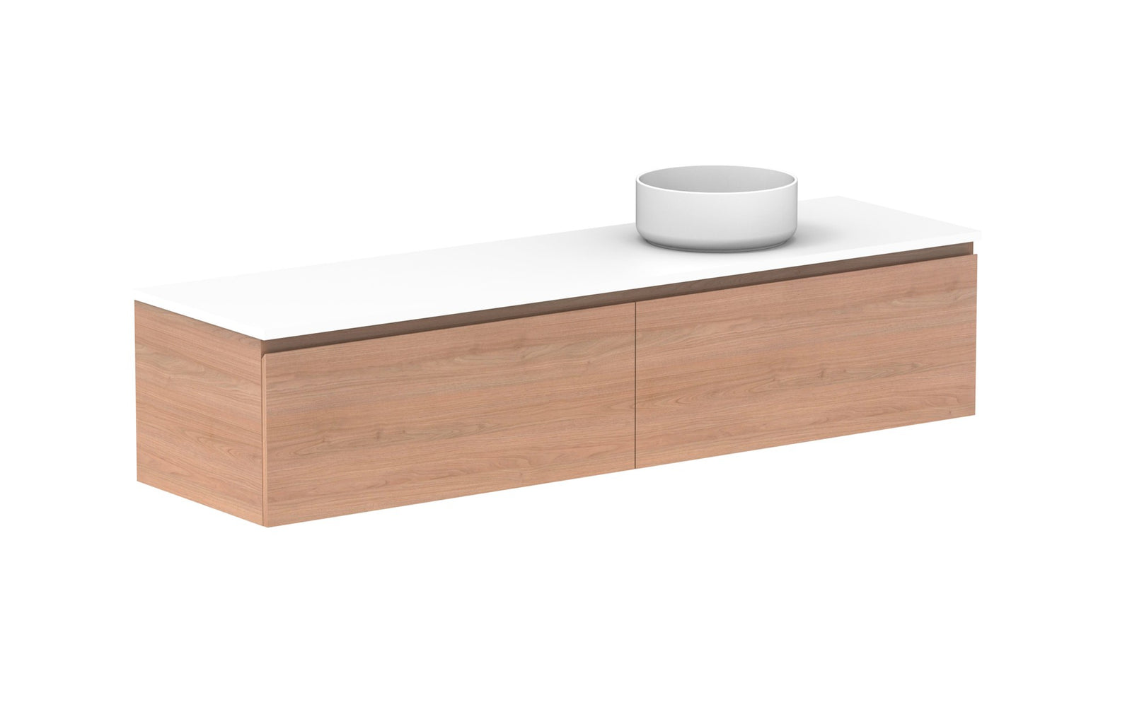 ADP Glacier Full Depth All-Drawer Slim Wall Hung Vanity 1800mm right offset bowl, benchtop