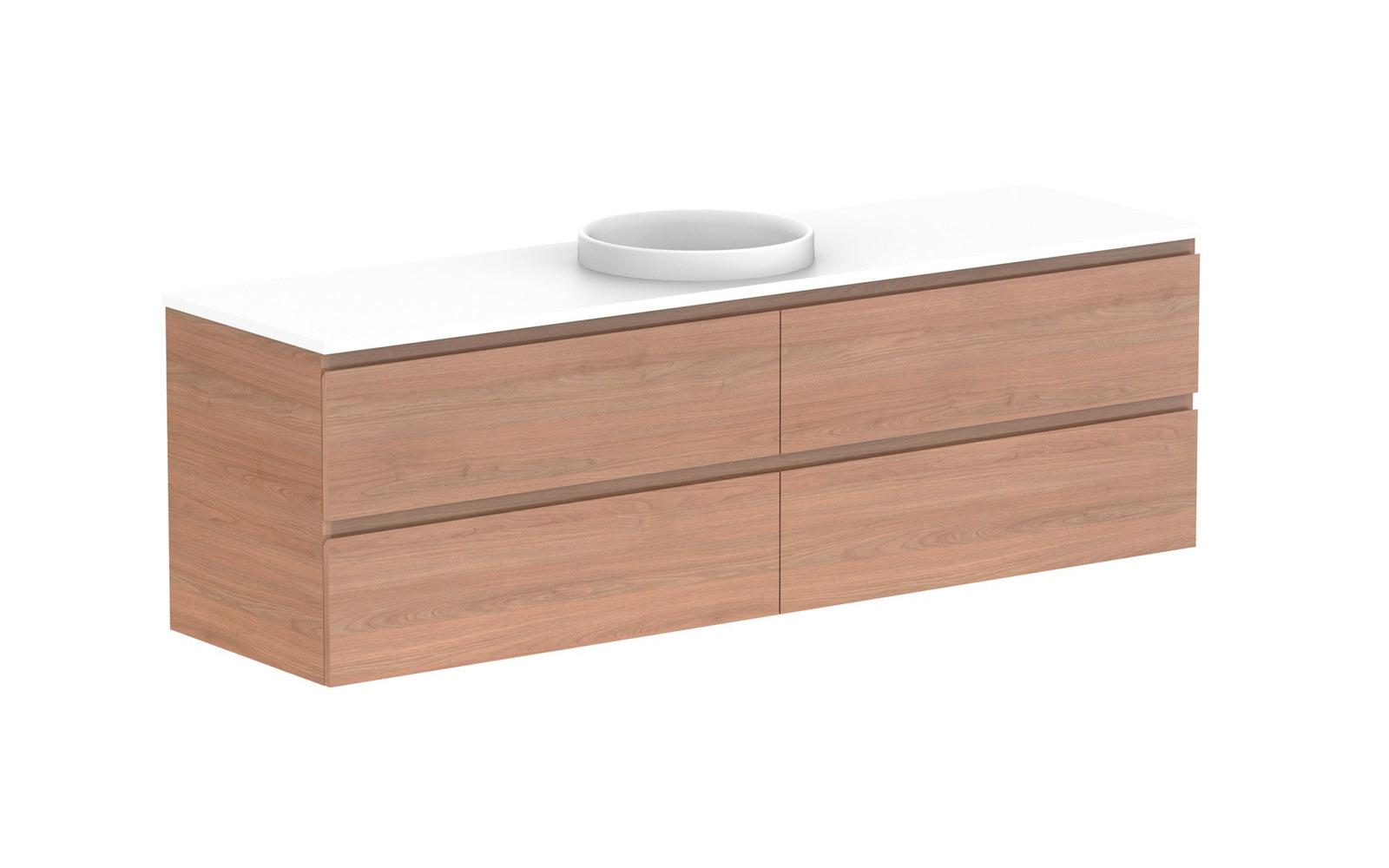 ADP Glacier Full Depth All-Drawer Twin Wall Hung Vanity 1800mm centre bowl, benchtop