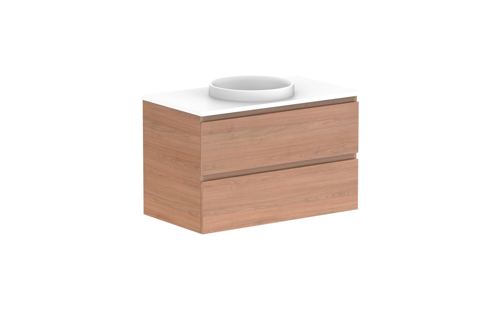 ADP Glacier Full Depth All-Drawer Twin Wall Hung Vanity 900mm centre bowl, benchtop
