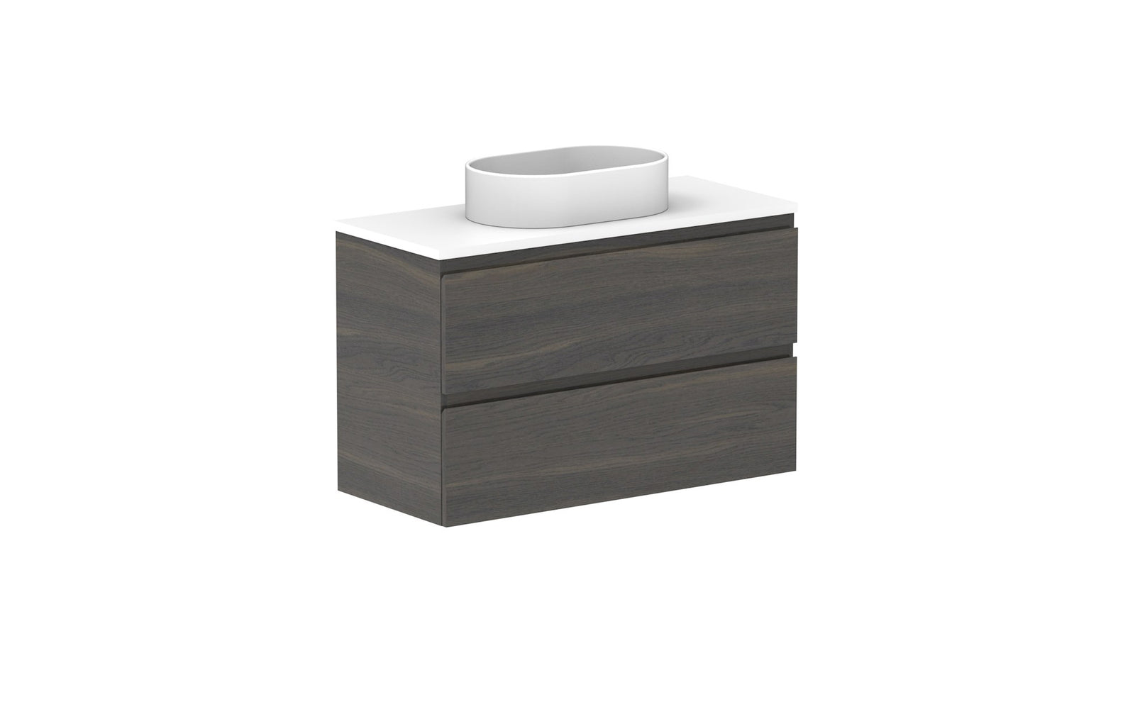 ADP Glacier Ensuite All-Drawer Twin Wall Hung Vanity 900mm centre bowl, benchtop