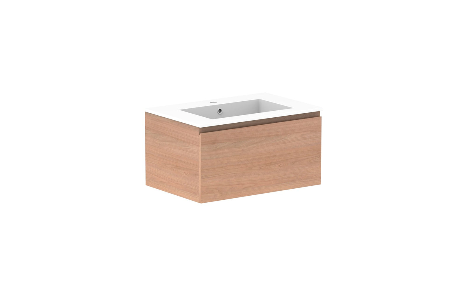 ADP Glacier Full Depth All-Drawer Slim Wall Hung Vanity 750mm centre bowl, cast marble top