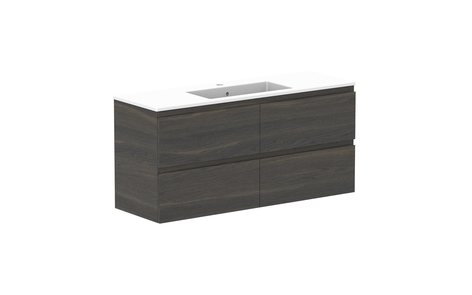 ADP Glacier Ensuite All-Drawer Twin Wall Hung Vanity 1200mm, cast marble top