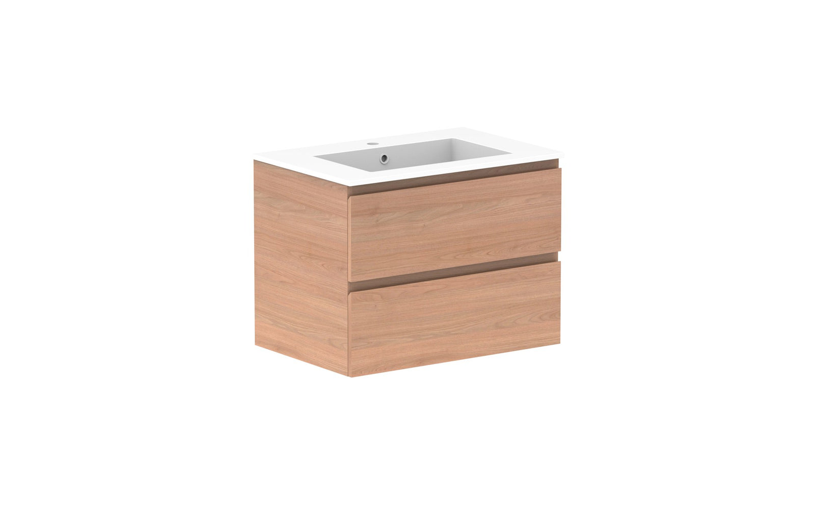 ADP Glacier Full Depth All-Drawer Twin Wall Hung Vanity 750mm centre bowl, cast marble top