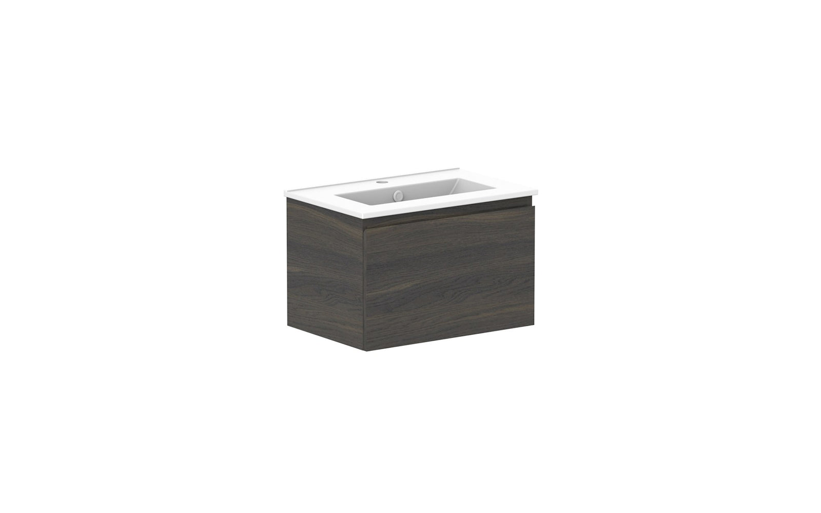 ADP Glacier Ensuite All-Drawer Slim Wall Hung Vanity 600mm, ceramic top