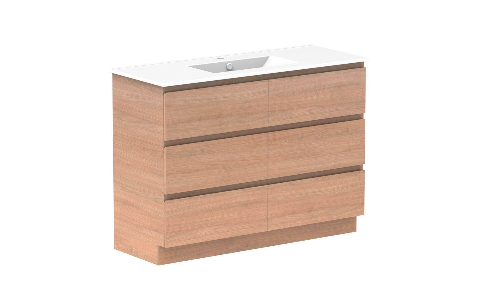 ADP Glacier Full Depth All-Drawer Trio Floor Mount Vanity 1200mm centre bowl, ceramic top