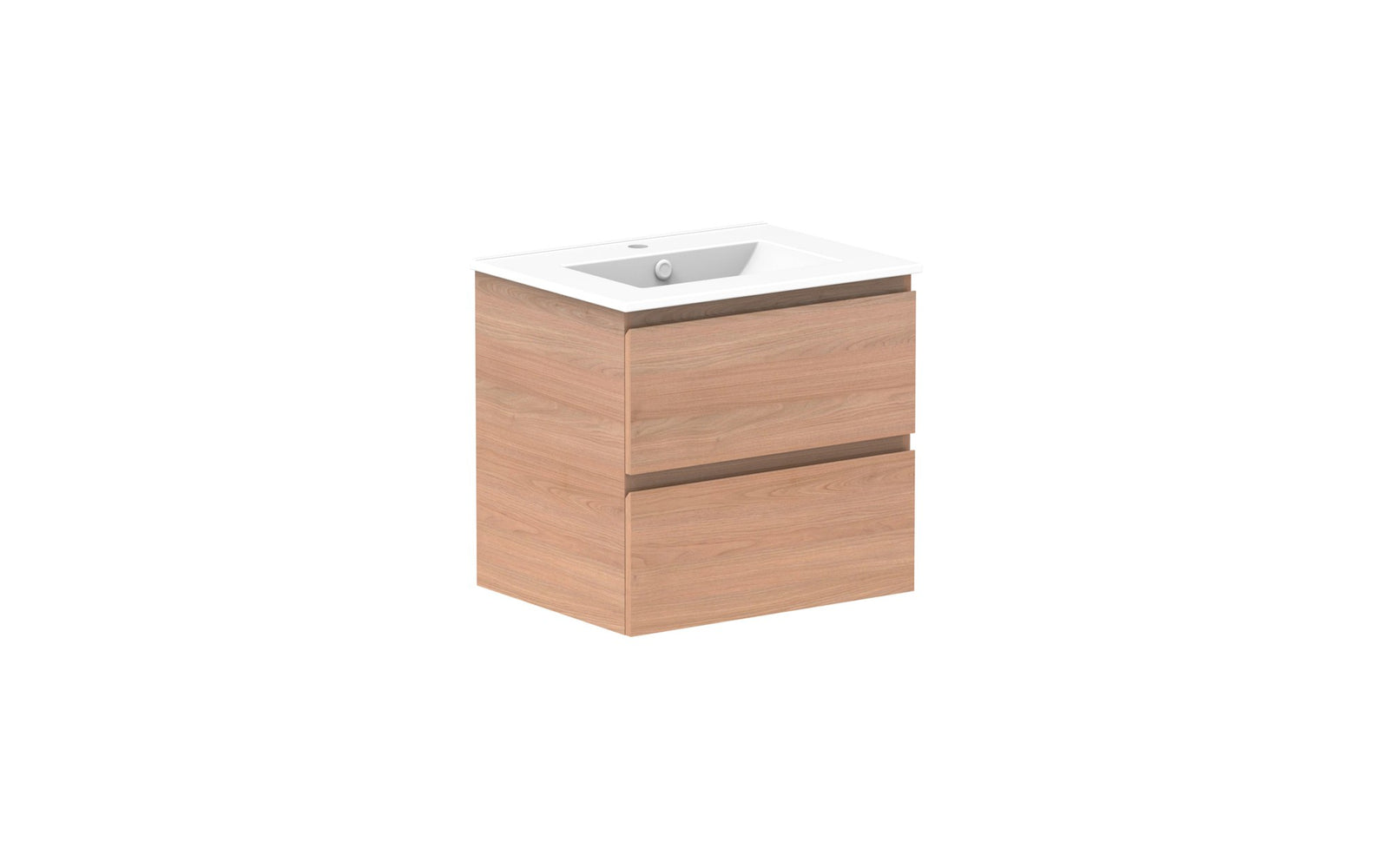 ADP Glacier Full Depth All-Drawer Twin Wall Hung Vanity 600mm centre bowl, ceramic top