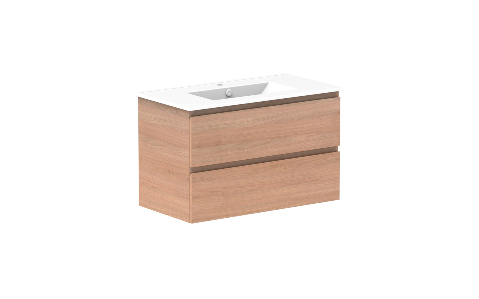 ADP Glacier Full Depth All-Drawer Twin Wall Hung Vanity 900mm centre bowl, ceramic top