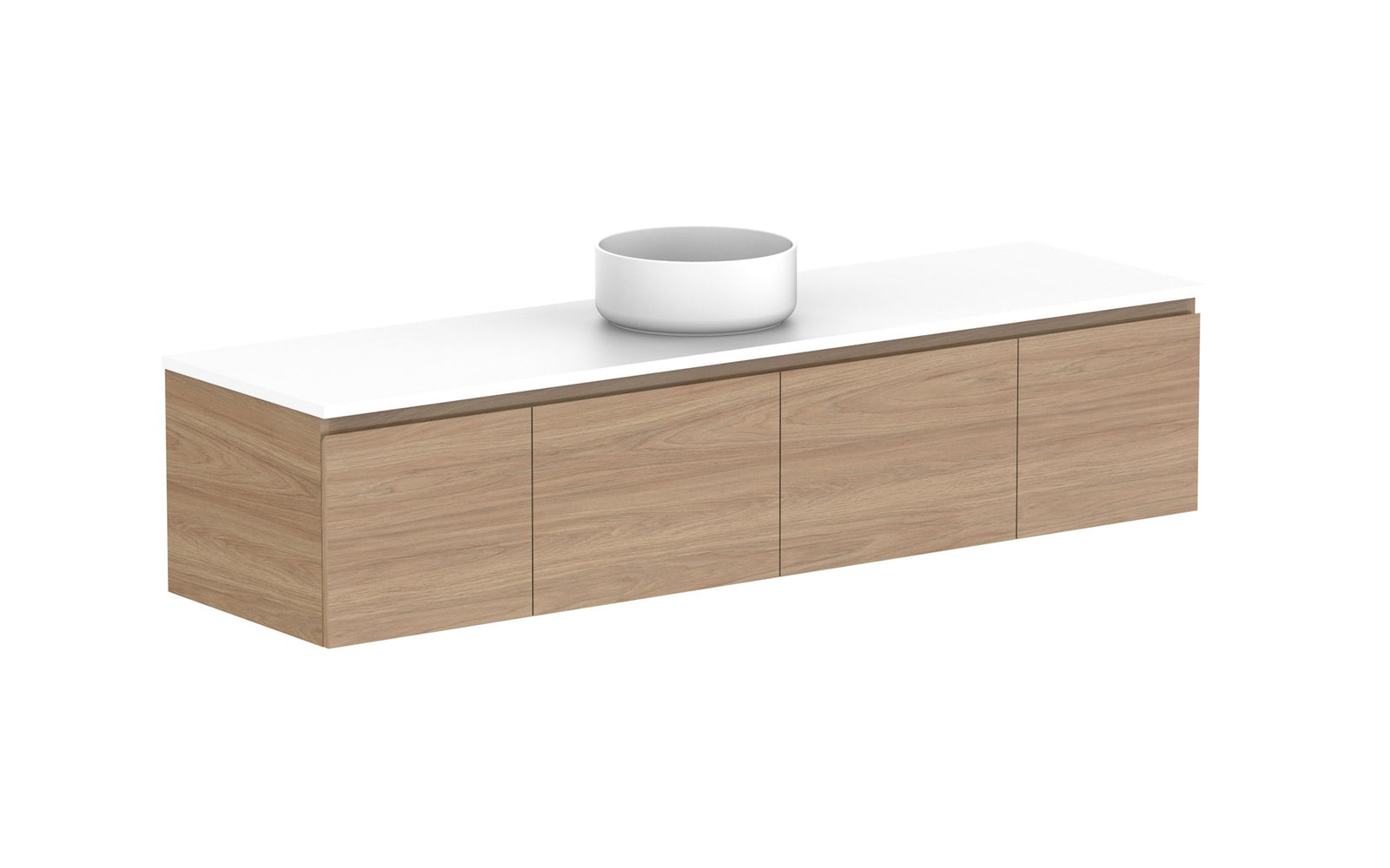 ADP Glacier Full Depth Door & Drawer Slim Wall Hung Vanity 1800mm centre bowl, benchtop