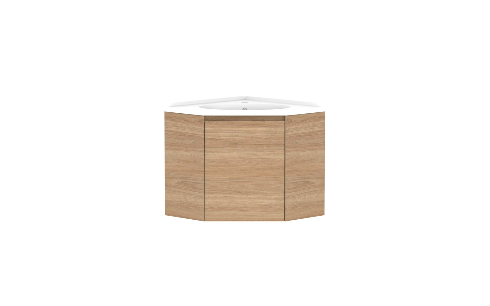 ADP Glacier Corner Wall Hung Vanity 600 x 600mm, cast marble top