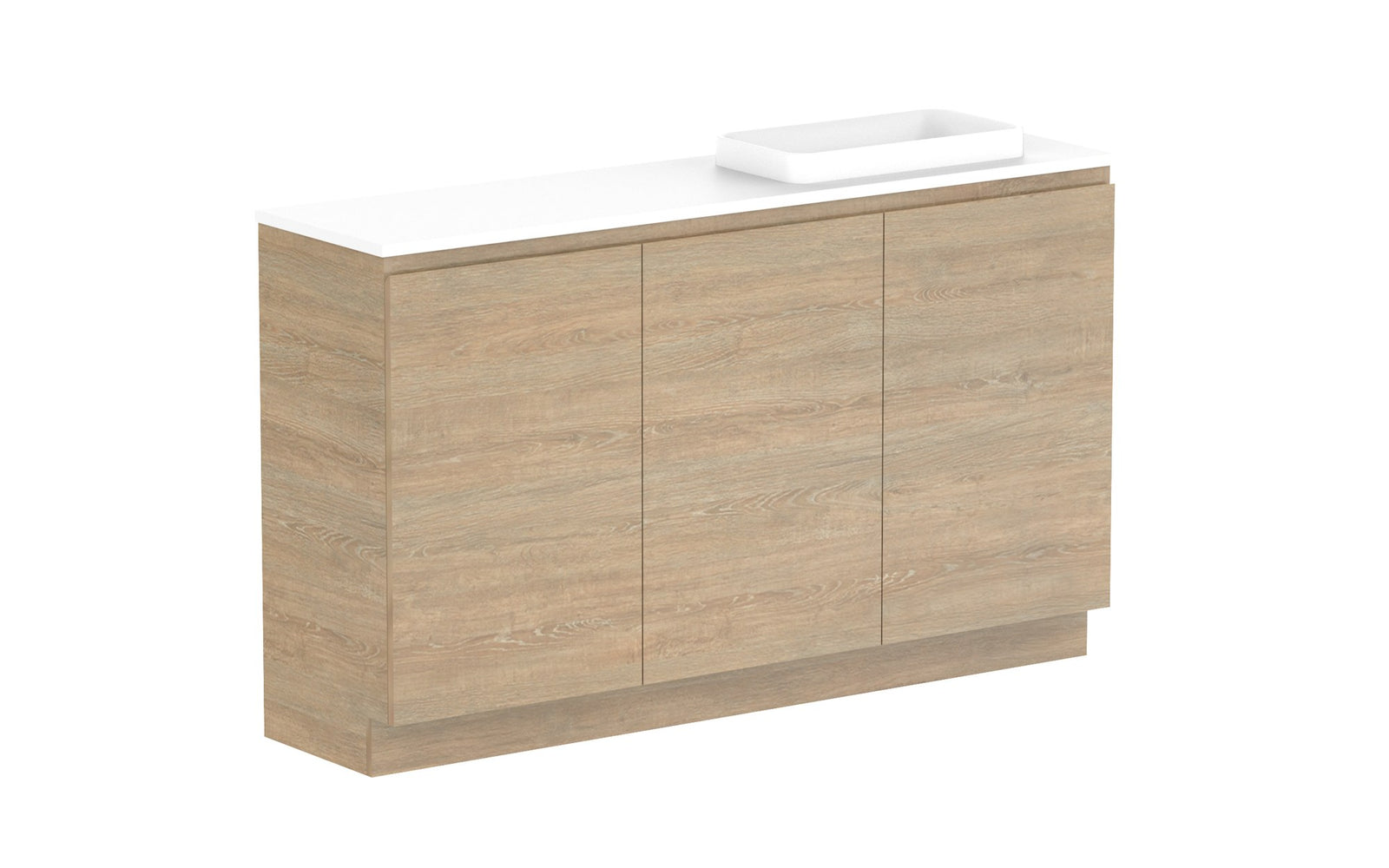 ADP Glacier Ensuite All-Door Trio Floor Mount Vanity 1500mm right offset bowl, benchtop