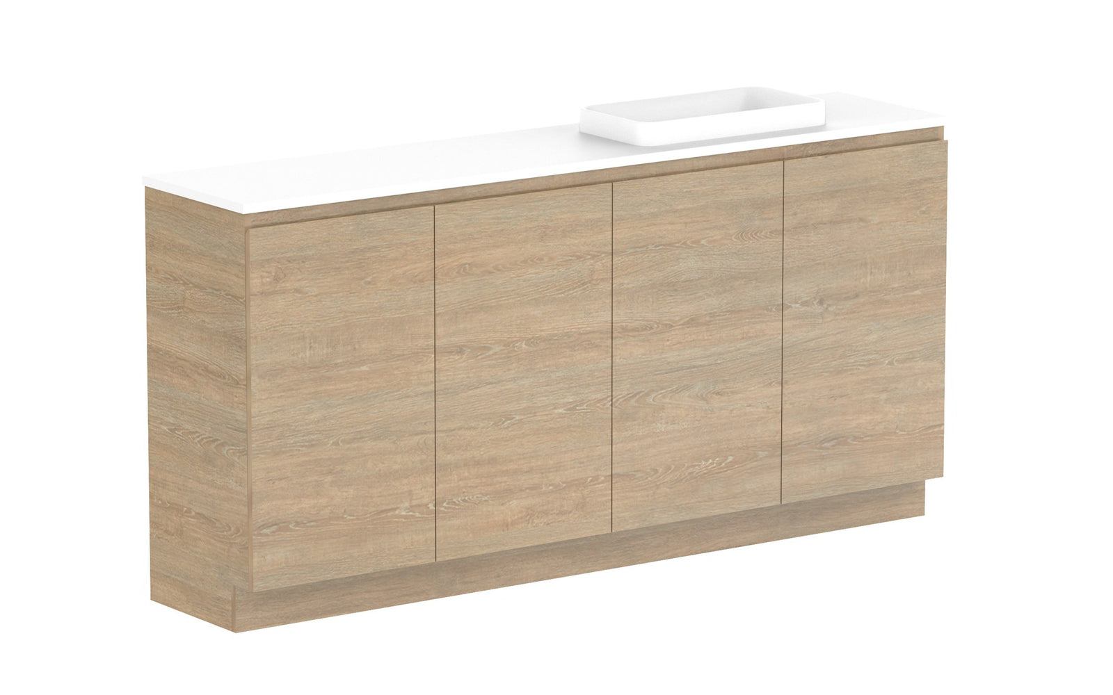 ADP Glacier Ensuite All-Door Trio Floor Mount Vanity 1800mm right offset bowl, benchtop