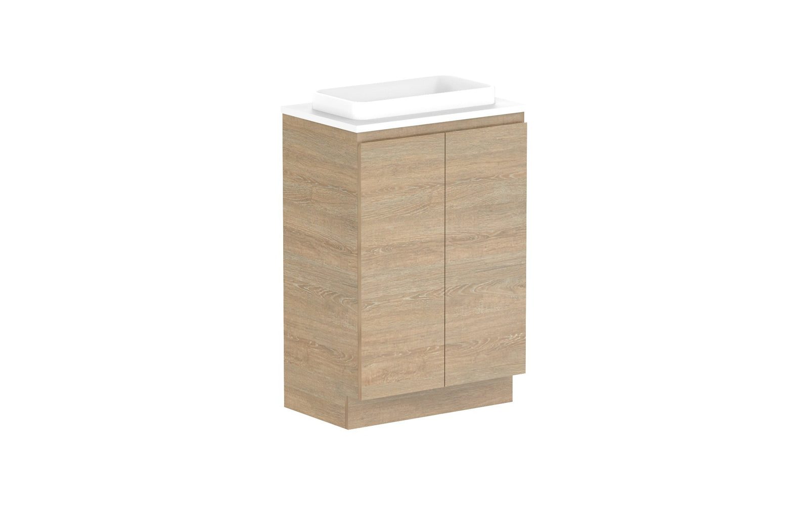 ADP Glacier Ensuite All-Door Trio Floor Mount Vanity 600mm centre bowl, benchtop