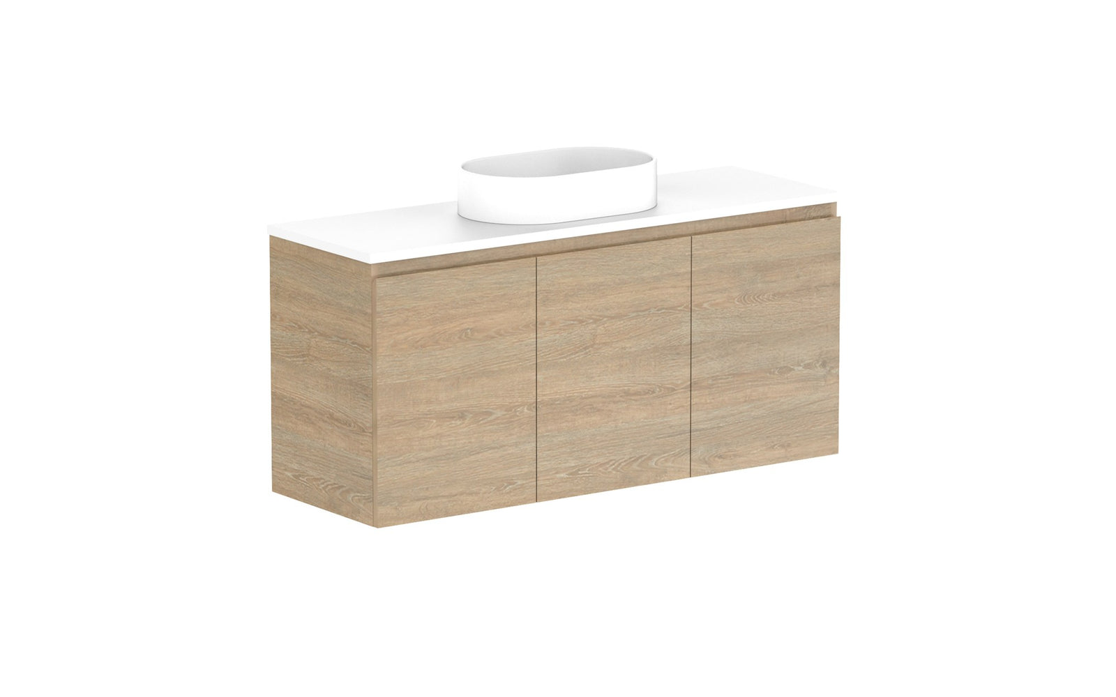 ADP Glacier Ensuite All-Door Twin Wall Hung Vanity 1200mm centre bowl, benchtop